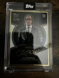 2024 Topps Now CJ Stroud Rookie Campaign Base Gold Frame On Card Auto #'d /99 RC - Picture 1 of 2