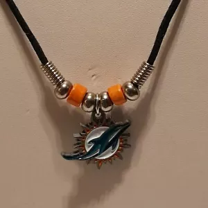 NFL Miami Delphine Anhänger Charm/22" schwarzes Seil Halskette - Bild 1 von 5
