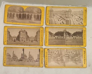 Six Antique Stereoview Stereo View Cards Paris (A) - Picture 1 of 2