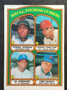1972 Topps NL Pitching Leaders #93 Jenkins Carlton Seaver HOF NM+