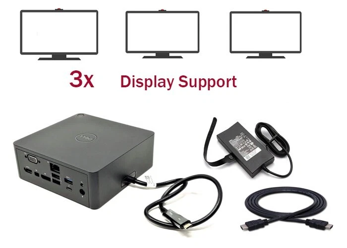 Original Dell Thunderbolt Dock USB Tipo-C K16A con Cable HDMI Adaptador de CA de 130 W Foto 1 de 1