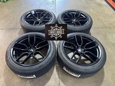 20x9.5 20x10.5 SRT HELLCAT MATTE BLACK WHEELS RIMS CHARGER CHALLENGER SCAT RT - Imagem 1 de 4
