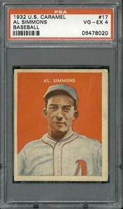 1932 U.S. Caramel #17 Al Simmons - PSA 4