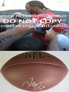 Calcio autografato firmato Dwayne Bowe LSU Tigers Kansas City Chiefs prova di certificato di autenticità - Foto 1 di 2