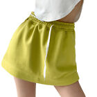 Shorts Skirts Dress Drawstring High-Waisted Candy Color For Travel