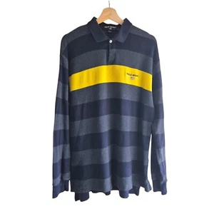 Ralph Lauren Polo Sport Long Sleeve Polo Shirt Stripe Jersey Top Mens Size Large - Picture 1 of 9