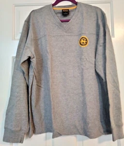 Neu ohne Etikett Nautica langärmliger Herrenpullover mit V-Ausschnitt Oberteil – grau meliert – Größe Large - Bild 1 von 5