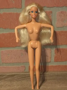 1976 Mattel Twist N Turn Blonde Long Hair Barbie Doll Blue Eyes 1966 Body Nude - Picture 1 of 12