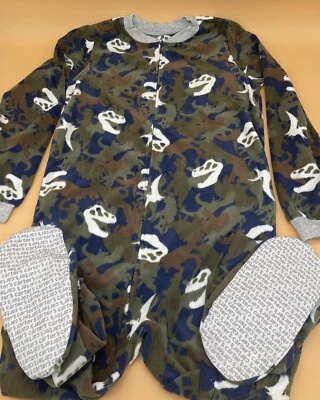 Carter’s 男孩 T Rex 恐龙脚睡衣连体衣全新 14 码 — 第 1/4 张图片