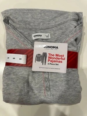 Conjunto de 2 piezas de pijama gris pequeño Sonoma para mujer Foto 1 de 4