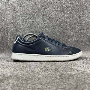 Lacoste Carnaby Evo BL 1 Mens Size 10.5 Navy Blue Leather Casual Shoes Used - Picture 1 of 11