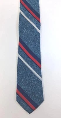 J. Crew 真丝领带 Rep 纹理条纹混合紧身红色蓝色美国制造 2.5 — 第 1/4 张图片