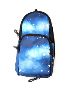Blue Starry Night Large Pencil Case 3 Zip Compartment By Feifeiyu - Picture 1 of 8