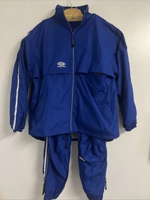 Easton Hombre Chándal Talla L Azul Blanco Rompevientos Chaqueta Pantalones 33” Entrepierna Foto 1 de 4
