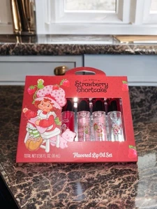 Strawberry Shortcake aromatisiertes Lippenöl Set 4er Pack Geschmack Schönheit Urlaub Geschenk  - Bild 1 von 3