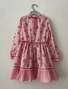 Vestido de Fiesta Floral Rosa Vintage Años 70 80 Aprox Edad 6 7 8 **Ver Medidas - Imagen 1 de 8