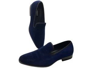 Carlo Morandi Mens Shoes 9.5 D Navy Blue Velvet B22611 memory foam retired - Picture 1 of 18