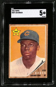 1962 Topps Lou Brock Rookie RC #387 - SGC 5 EX ***AWESOME 5*** - Picture 1 of 2
