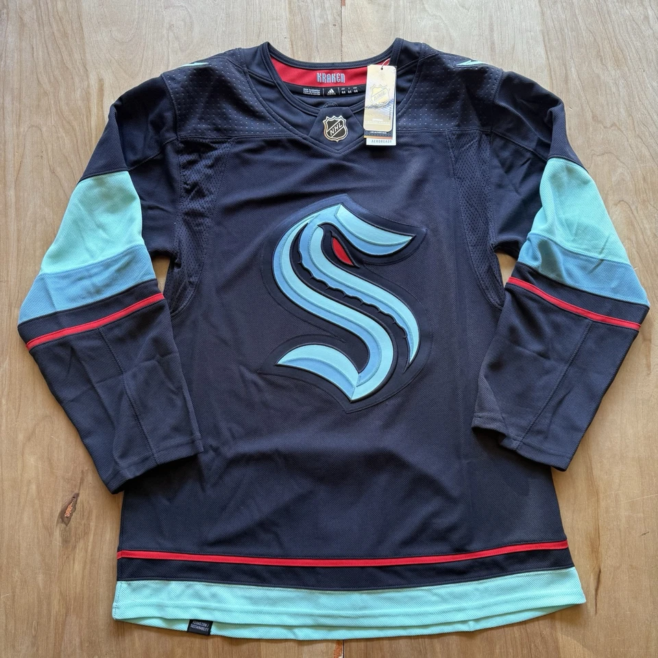 adidas NHL Seattle Kraken Home Hockey Jersey Navy Blue GT5622 Men's Sz 56 (2XL)