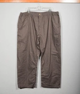 Vintage Habands Ice House Flannel Lined Brown Stretch Waist Slacks Pants Sz 50M - Foto 1 di 3