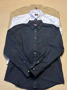 UNTUCKit Men's Lot of 3 Casual Button-Down Shirts Large Solid L/S Black Blue Brw - Picture 1 of 12