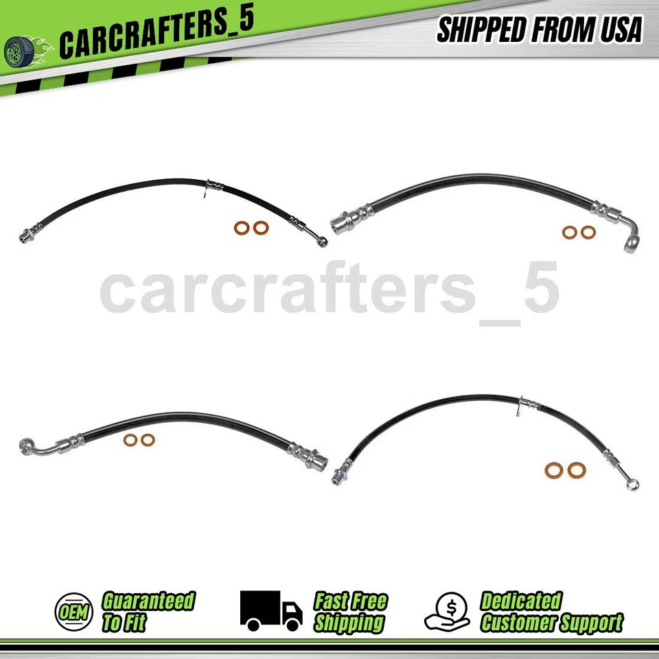 4 Front Rear Brake Hydraulic Hose For 2013 2014 Hino 195 5.0L - Image 1 of 4