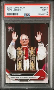 2025 TOPPS NOW #POPE1 POPE LEO XIV GRADED PSA 9 MINT - Bild 1 von 2