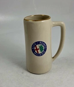 Vintage Alfa Romeo 16oz Coffee / Tea Beige Gold Rim Mug RARE - Picture 1 of 9