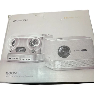 AURZEN BOOM 3 All-in-One Projector 4K Smart Projector w/ WiFi and Bluetooth NEW - Image 1 of 4