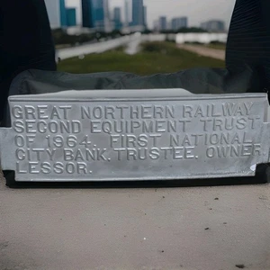 Vintage 1960s Great Northern Railroad Aluminum Trust Plate Sign - Picture 1 of 8