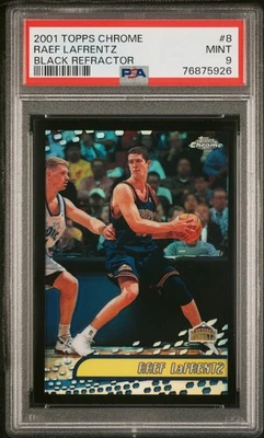 2001-02 Topps cromo negro refractor #8 Raef LaFrentz/50 PSA 9 Denver Nuggets Foto 1 de 2