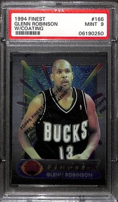 1994 年 FINEST #166 GLENN ROBINSON 带涂层 PSA 9 完好 06190250  — 第 1/3 张图片