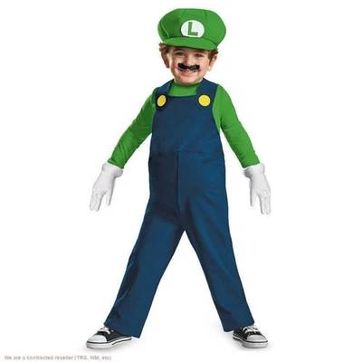Nintendo Super Mario Bros. Luigi Toddler Costume Jumpsuit 2T - Image 1 of 4