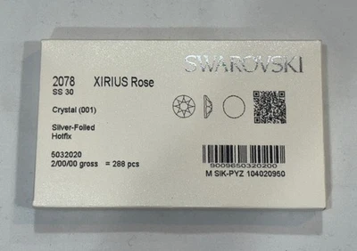 Swarovski 2078 XIRIUS Rose SS30 cristal (001) plata laminado HotFix 288 piezas Foto 1 de 2