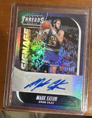 2018-2019 Panini Threads Mark Eaton AUTO Signature Signage SP #D /200 - Image 1 of 2