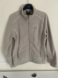 Chaqueta polar para mujer Jack Wolfskin cremallera completa beige tostado talla grande - Imagen 1 de 6