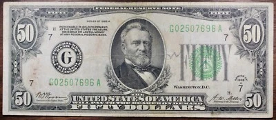 1928-A $50 Federal Reserve Note Gold In Demand Mellon Moore Details P109 - Image 1 of 2