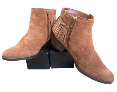 Botines Naturalizer Zeline para mujer marrón con flecos gamuza cremallera talla 9,5 M Foto 1 de 4