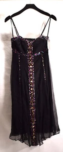 Sue Wong Womens 100% Silk Dress Black 2 - Picture 1 of 3