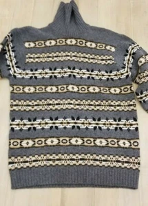NWT $395 THE GIGI WOOL TURTLENECK Fair Isle MADE N ITALY L XL,  - Picture 1 of 5