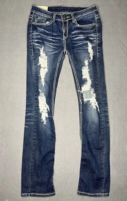 Machine Nouvelle Mode Distressed Women’s Blue VTG Jeans Size  7 USA 29 Italy 43 - Image 1 of 4