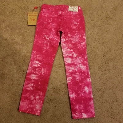 Pantalones de mezclilla True Religion Fushia Casey Tie Dye para niñas, talla 8 nuevos con etiquetas Foto 1 de 4