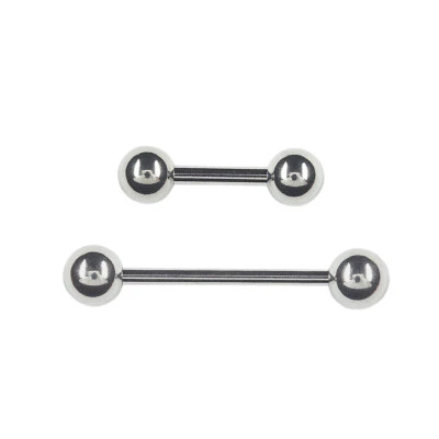 Titan 1,6mm Piercing Barbell Titanstab 2 Kugeln Ohr Zunge Intim Brust Piericing - Bild 1 von 2