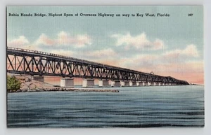 Vintage Postkarte Bahia Honda Brücke Key West Florida Übersee Highway - Bild 1 von 2