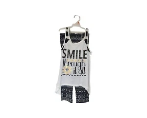 NWT GIRLS 2 Set from Knit Works, Pants and Tank Top White/Black Size S - Picture 1 of 6