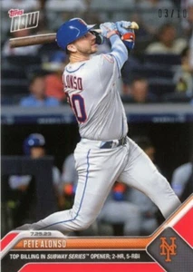 2023 MLB TOPPS NOW Pete Alonso #615 -2 HR's/5 RBI Night  - Red Parallel #03/10 - Picture 1 of 2