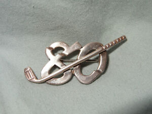 I Broke 80,  Golf pin by Leonore Doskow  Sterling Silver Vintage Brooch
