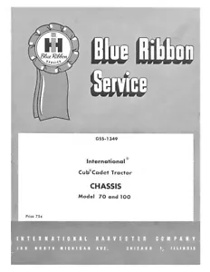 IH Cub Cadet Model's 70 and 100 Tractor Service Manual - Picture 1 of 2