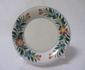 VINTAGE TSCHECHOSLOWAKEI KLEINE UNTERTASSENSCHALE BLUMEN HP MARKIERT & NUMMERIERT - Bild 1 von 3