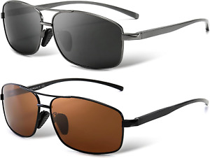 Ultra Lightweight Rectangular Polarized Sunglasses UV400 Protection